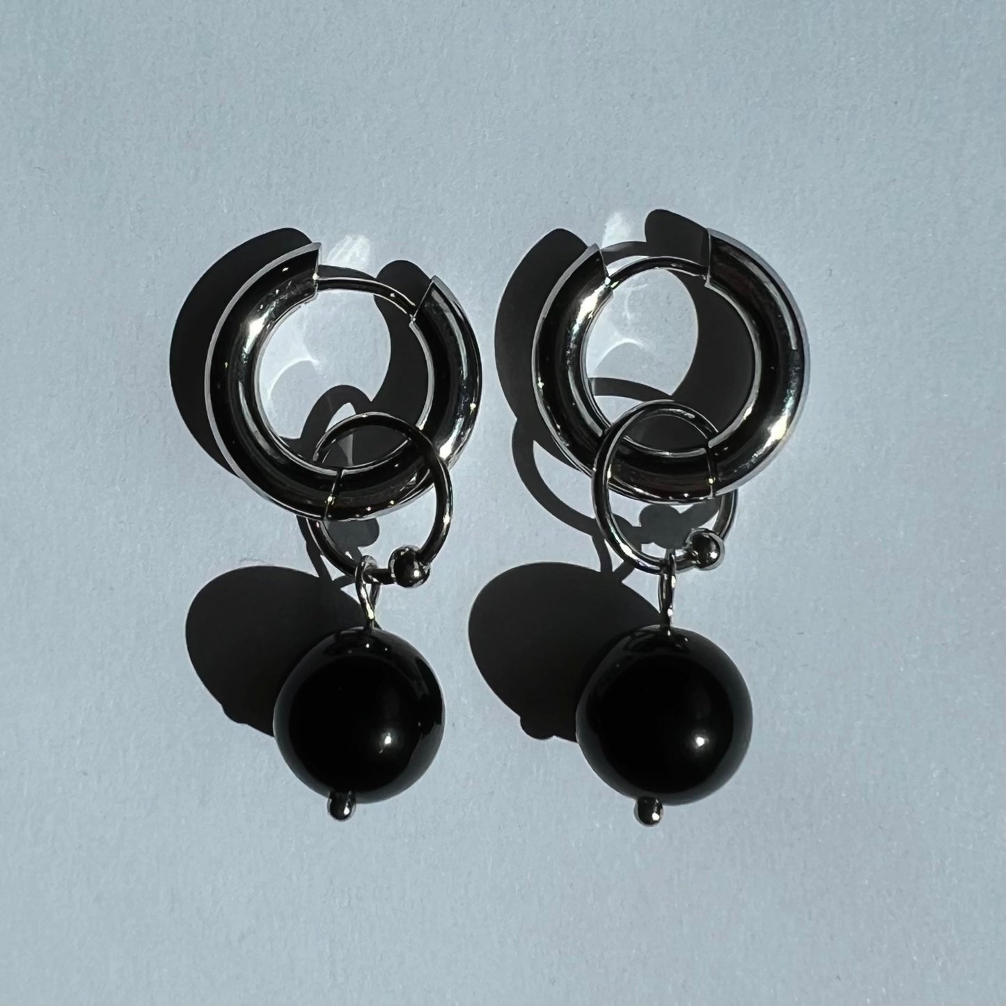 Boucles d’oreilles Gauthier Obsidienne